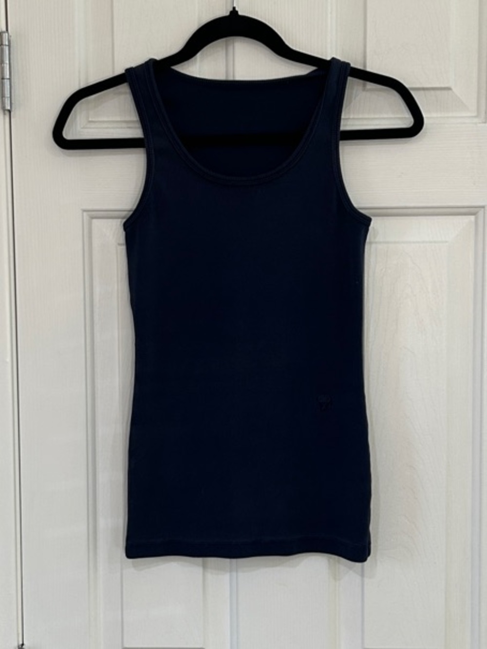 Tory Burch Cotton Navy Scoop Neck Tank Top Small